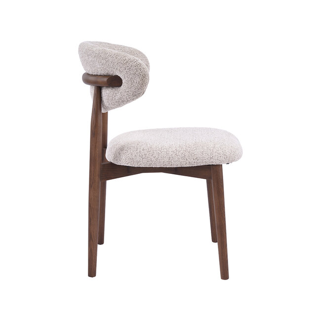 Label51 Eetkamerstoel Kyoto - Beige - Walnoot Frame
