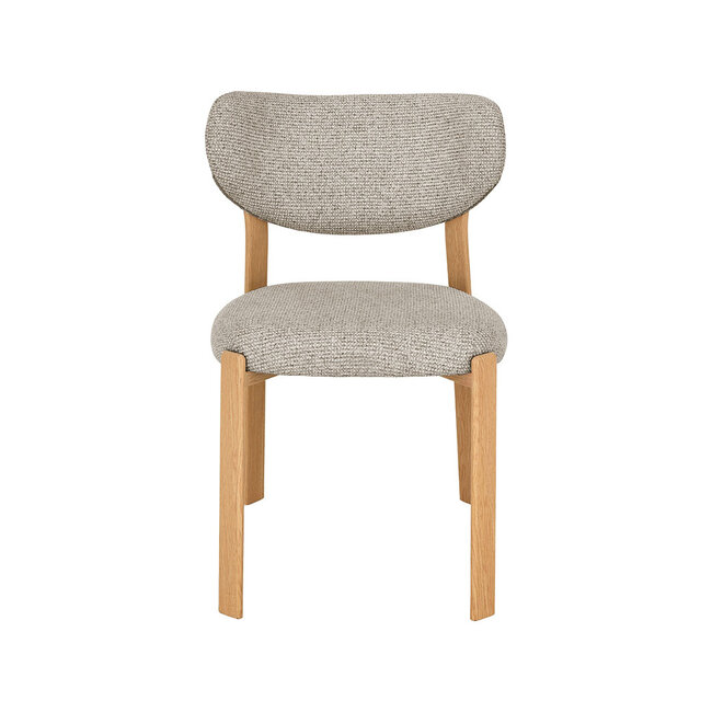 Label51 Eetkamerstoel Mika - Beige - Naturel Houtlook Metaal