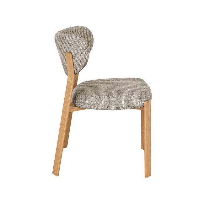 Label51 Eetkamerstoel Mika - Beige - Naturel Houtlook Metaal