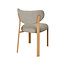 Label51 Eetkamerstoel Mika - Beige - Naturel Houtlook Metaal