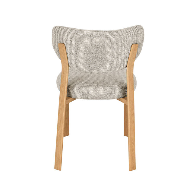 Label51 Eetkamerstoel Mika - Beige - Naturel Houtlook Metaal