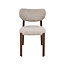Label51 Eetkamerstoel Mika - Beige - Walnoot Houtlook Metaal