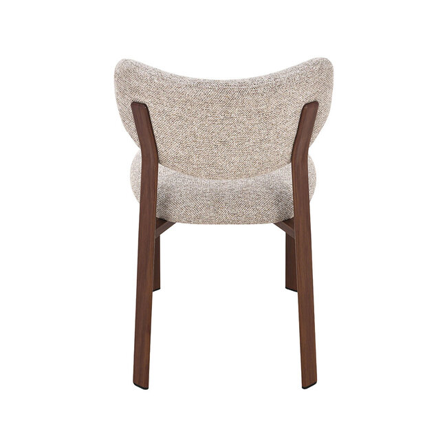 Label51 Eetkamerstoel Mika - Beige - Walnoot Houtlook Metaal