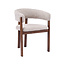 Label51 Eetkamerstoel Osaka - Beige - Geweven - Walnoot Houten Frame