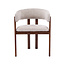Label51 Eetkamerstoel Osaka - Beige - Geweven - Walnoot Houten Frame