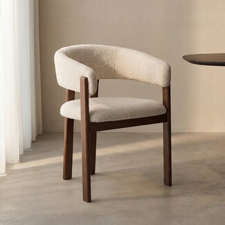 Label51 Eetkamerstoel Osaka - Naturel - Walnoot Houten Frame