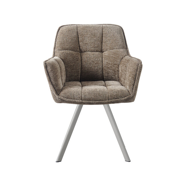 Label51 Eetkamerstoel Riley - Taupe - Taupe metaal