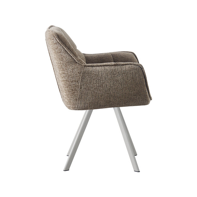 Label51 Eetkamerstoel Riley - Taupe - Taupe metaal