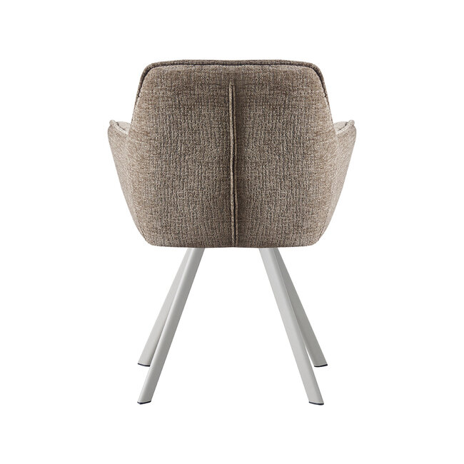 Label51 Eetkamerstoel Riley - Taupe - Taupe metaal