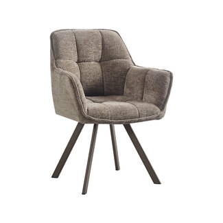 Label51 Eetkamerstoel Riley - Taupe - Brons metaal