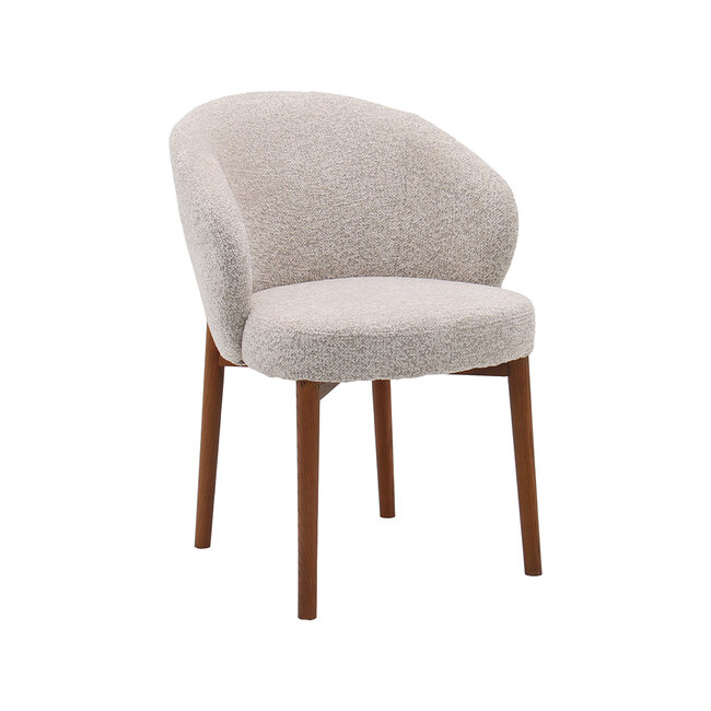 Label51 Eetkamerstoel Sakiko - Beige - Walnoot eikenhout