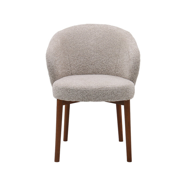 Label51 Eetkamerstoel Sakiko - Beige - Walnoot eikenhout
