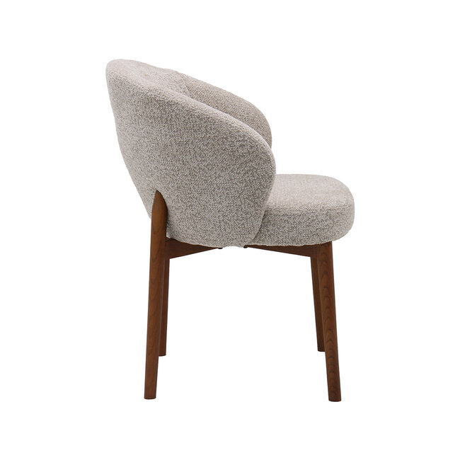 Label51 Eetkamerstoel Sakiko - Beige - Walnoot eikenhout