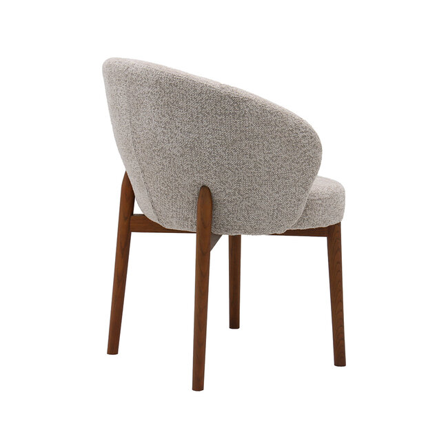 Label51 Eetkamerstoel Sakiko - Beige - Walnoot eikenhout
