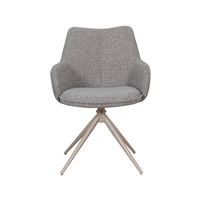 Label51 Eetkamerstoel Sawa - Mushroom - Taupe metaal