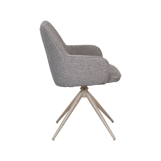 Label51 Eetkamerstoel Sawa - Mushroom - Taupe metaal