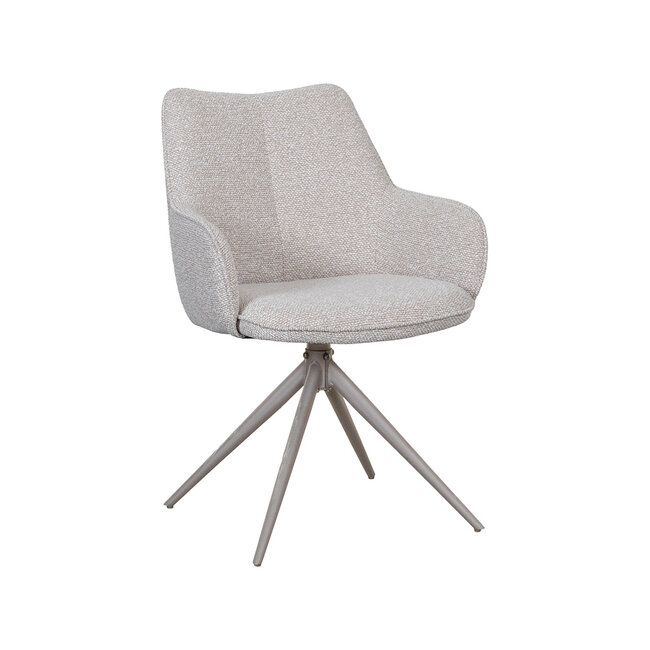 Label51 Eetkamerstoel Sawa - Naturel - Taupe Metaal