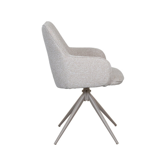 Label51 Eetkamerstoel Sawa - Naturel - Taupe Metaal