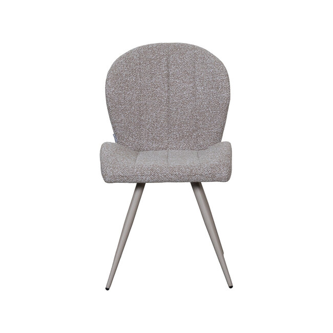 Label51 Eetkamerstoel Sil - Mushroom - Boucle - Taupe Metalen Frame