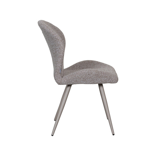 Label51 Eetkamerstoel Sil - Mushroom - Boucle - Taupe Metalen Frame