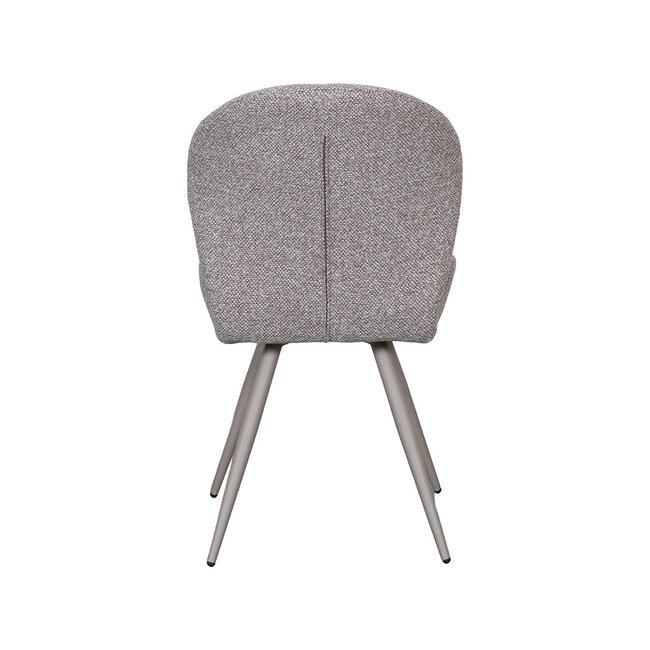 Label51 Eetkamerstoel Sil - Mushroom - Boucle - Taupe Metalen Frame
