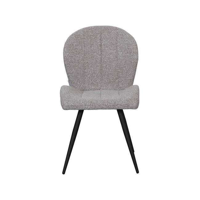 Label51 Eetkamerstoel Sil - Mushroom - Boucle - Zwart Metalen Frame