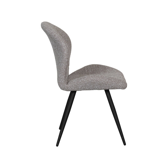 Label51 Eetkamerstoel Sil - Mushroom - Boucle - Zwart Metalen Frame