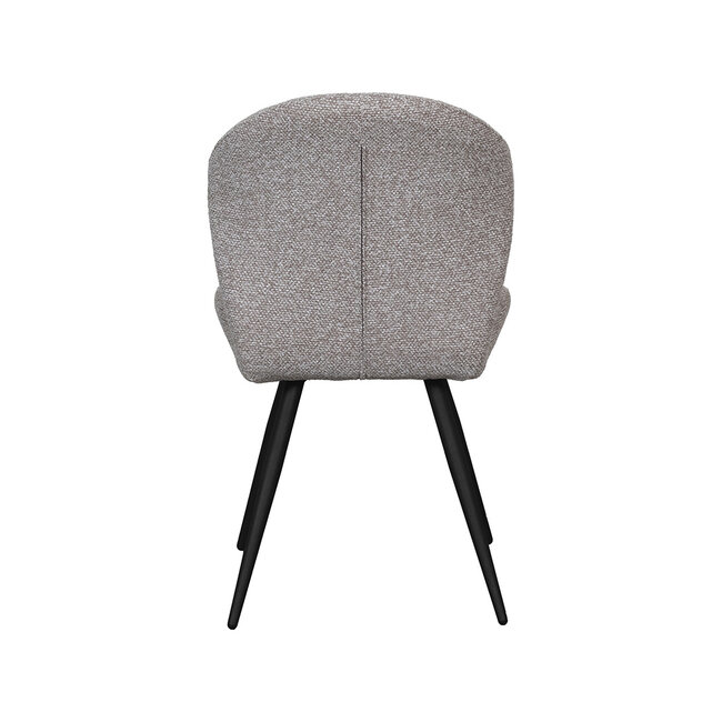 Label51 Eetkamerstoel Sil - Mushroom - Boucle - Zwart Metalen Frame