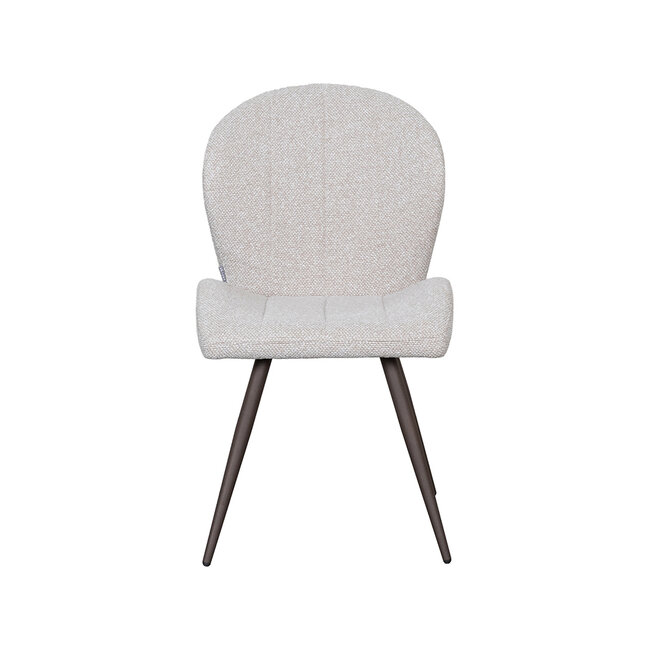 Label51 Eetkamerstoel Sil - Naturel - Boucle - Brons Metalen Frame