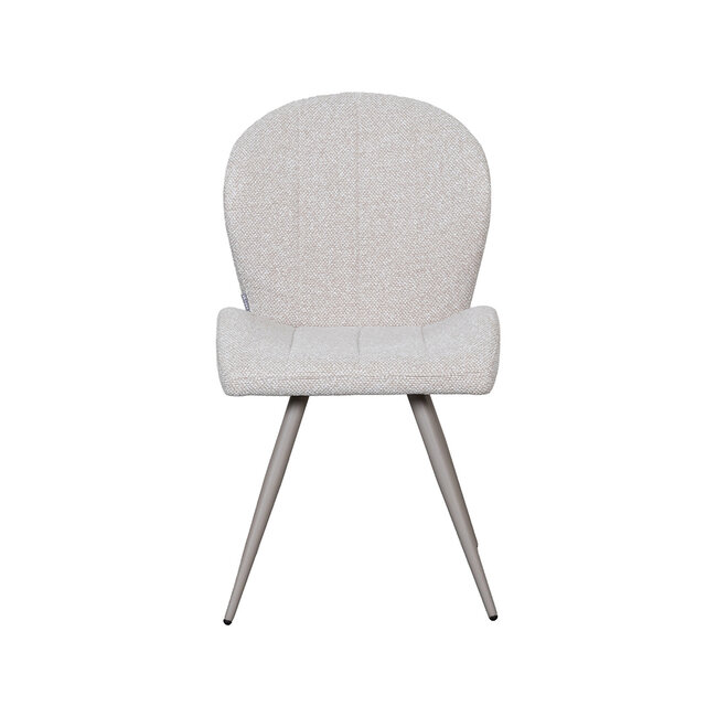 Label51 Eetkamerstoel Sil - Naturel - Boucle - Taupe Metalen Frame