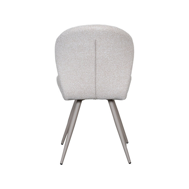 Label51 Eetkamerstoel Sil - Naturel - Boucle - Taupe Metalen Frame