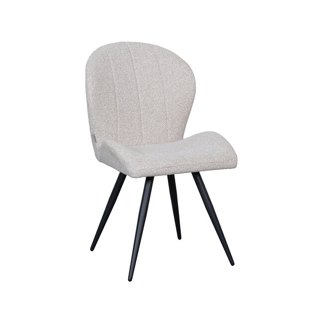 Label51 Eetkamerstoel Sil - Naturel - Boucle - Zwart Metalen Frame