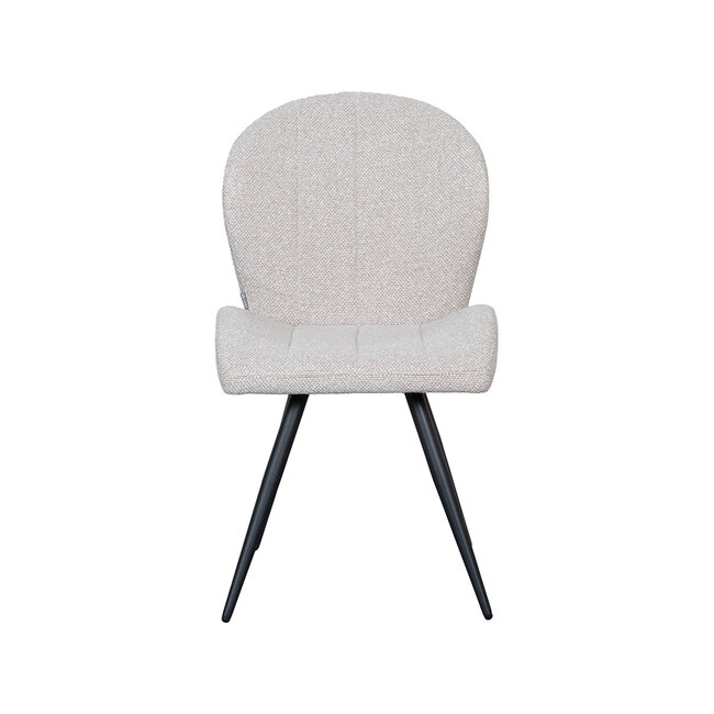 Label51 Eetkamerstoel Sil - Naturel - Boucle - Zwart Metalen Frame