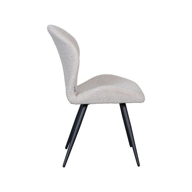 Label51 Eetkamerstoel Sil - Naturel - Boucle - Zwart Metalen Frame