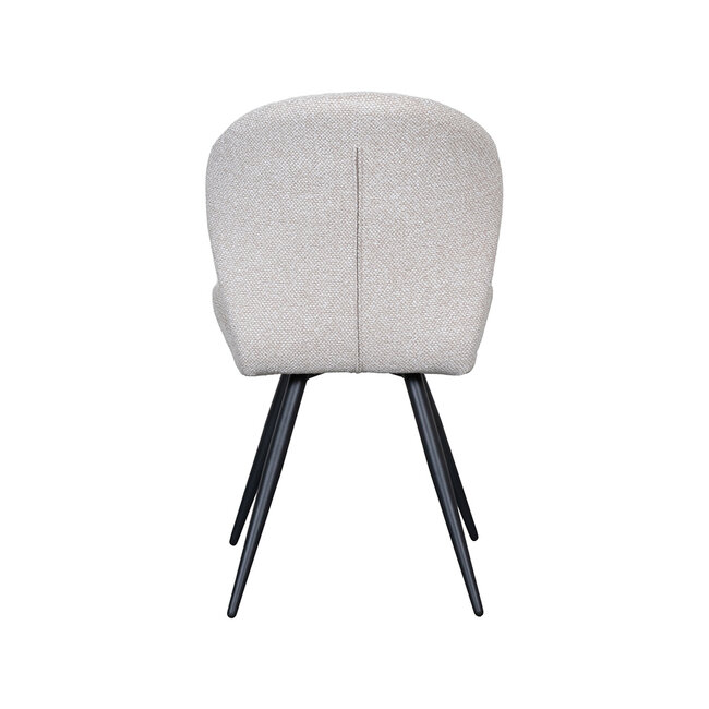 Label51 Eetkamerstoel Sil - Naturel - Boucle - Zwart Metalen Frame
