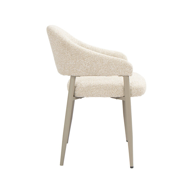 Label51 Eetkamerstoel Sora - Naturel - Taupe Metaal
