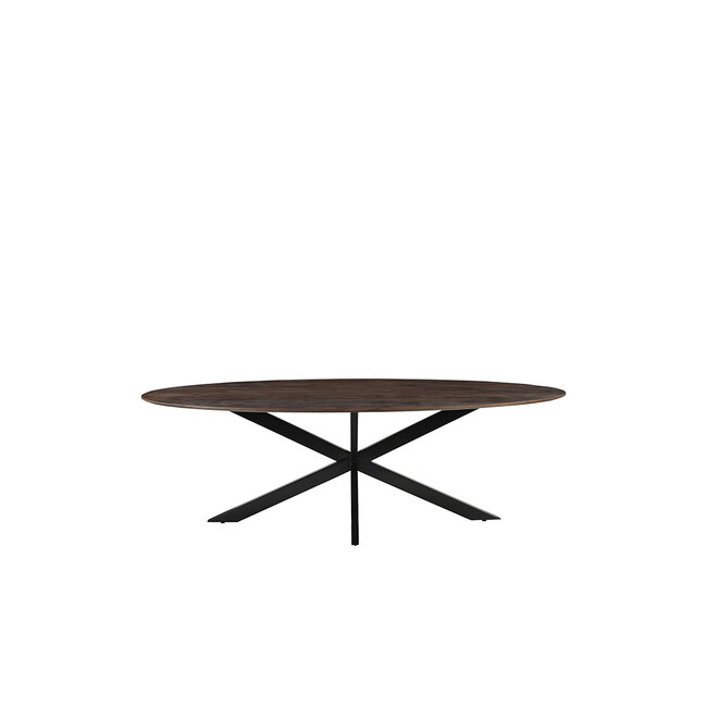 Label51 Eetkamertafel James - Espresso - Mangohout - 160 cm - Ovaal