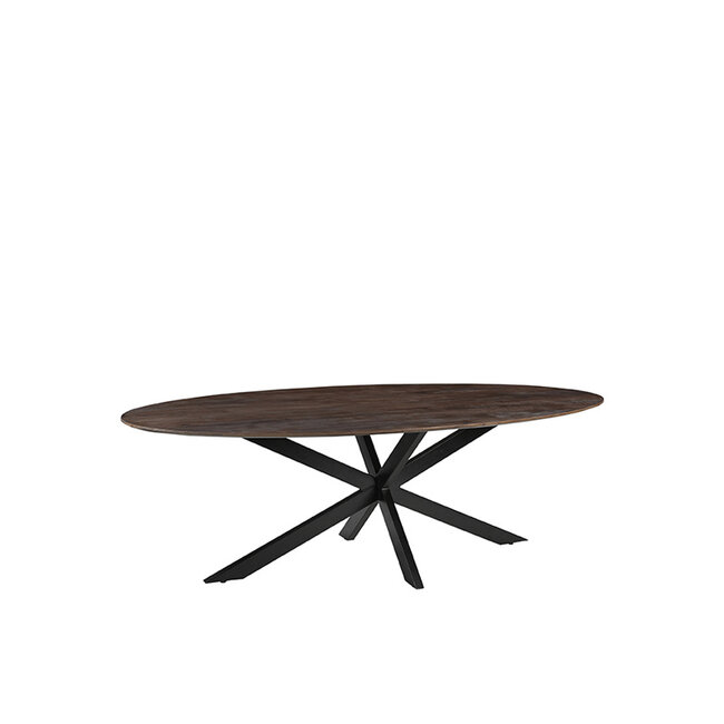 Label51 Eetkamertafel James - Espresso - Mangohout - 190 cm - Ovaal