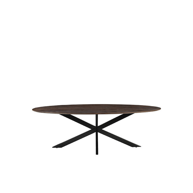 Label51 Eetkamertafel James - Espresso - Mangohout - 190 cm - Ovaal