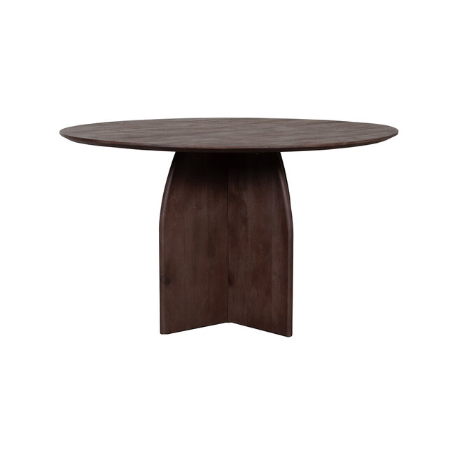 Label51 Eetkamertafel Mick - Espresso - Mangohout - 130 cm - Rond