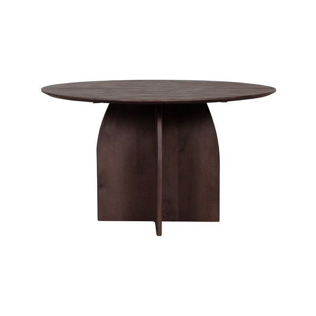 Label51 Eetkamertafel Mick - Espresso - Mangohout - 130 cm - Rond