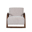 Label51 Fauteuil Viggo - Beige - Geweven - Walnoot Houten Frame