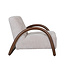 Label51 Fauteuil Viggo - Beige - Geweven - Walnoot Houten Frame