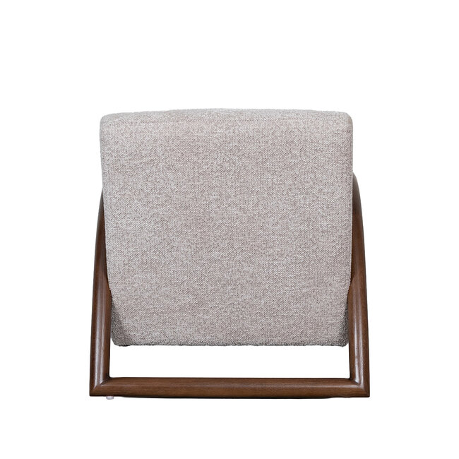 Label51 Fauteuil Viggo - Beige - Geweven - Walnoot Houten Frame