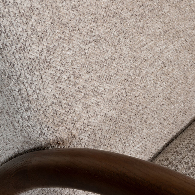 Label51 Fauteuil Viggo - Beige - Geweven - Walnoot Houten Frame