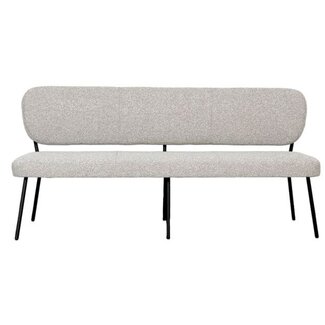 Label51 Eetkamerbanken Singapore - Naturel Boucle - 190 cm - Zwart frame