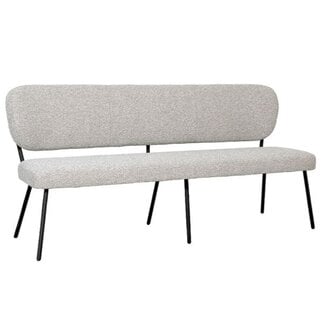 Label51 Eetkamerbanken Singapore - Naturel Boucle - 220 cm - Zwart frame