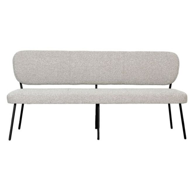 Label51 Eetkamerbanken Singapore - Naturel Boucle - 220 cm - Zwart frame