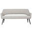 Label51 Eetkamerbanken Sunray - Naturel Boucle - 190 cm - Zwart frame