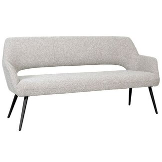Label51 Eetkamerbanken Sunray - Naturel Boucle - 190 cm - Zwart frame